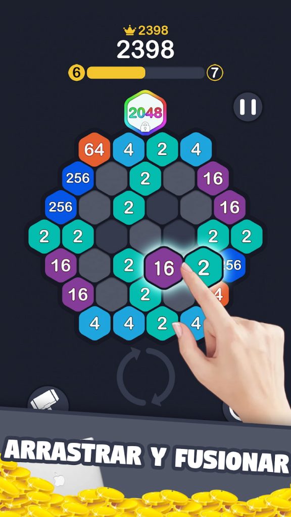 2048 Hexagon Puzzle