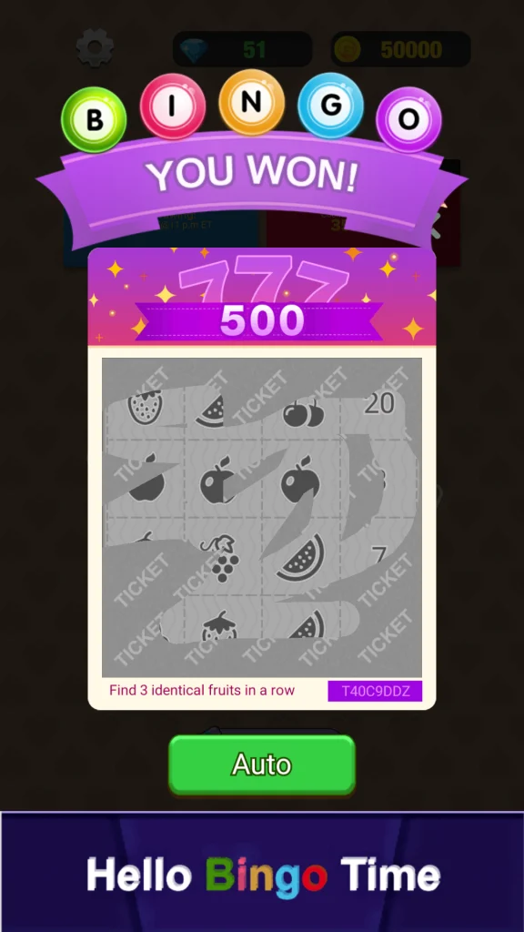 Hello Bingo Time app