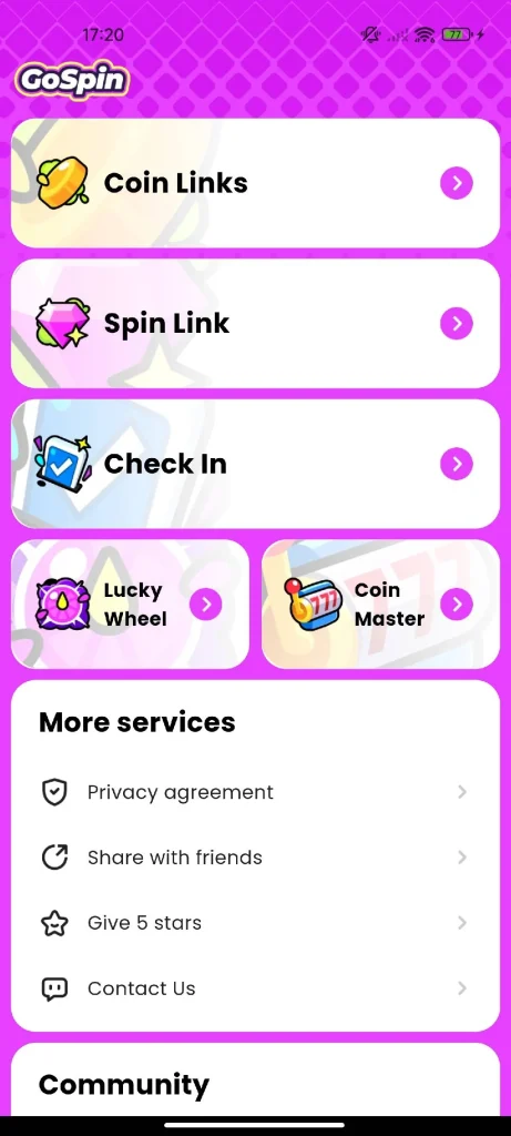 GoSpin: Daily coin collected app