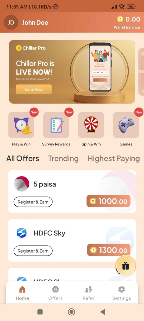 Descargar Money Earning App- Chillar