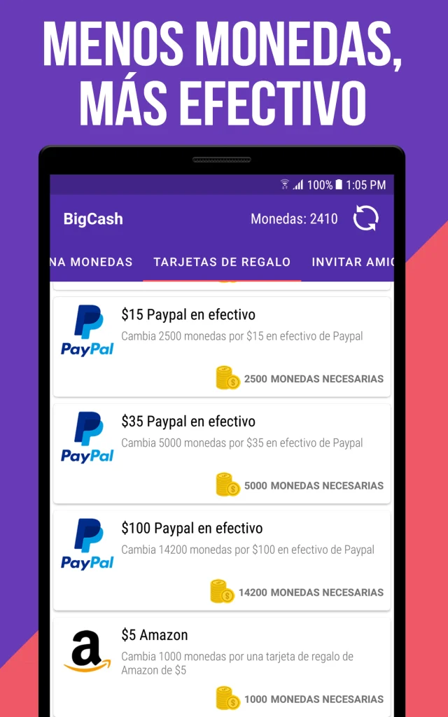 Gane Dinero y Tarjetas Regalo app