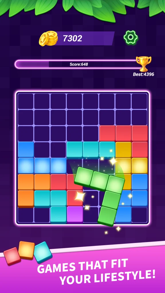 Neon Grid Blocks app