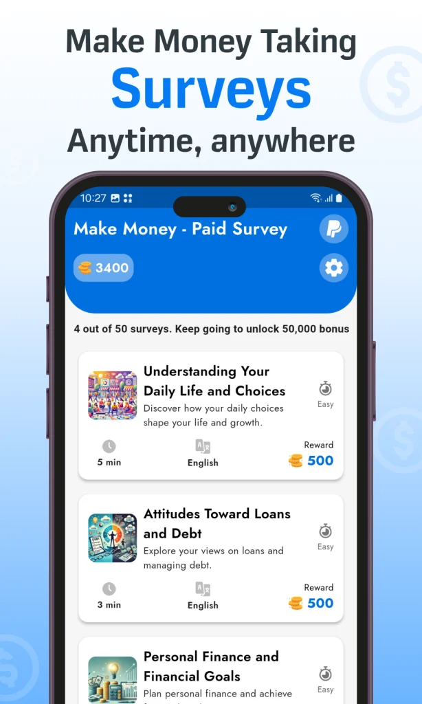 Make Money - Paid Survey app