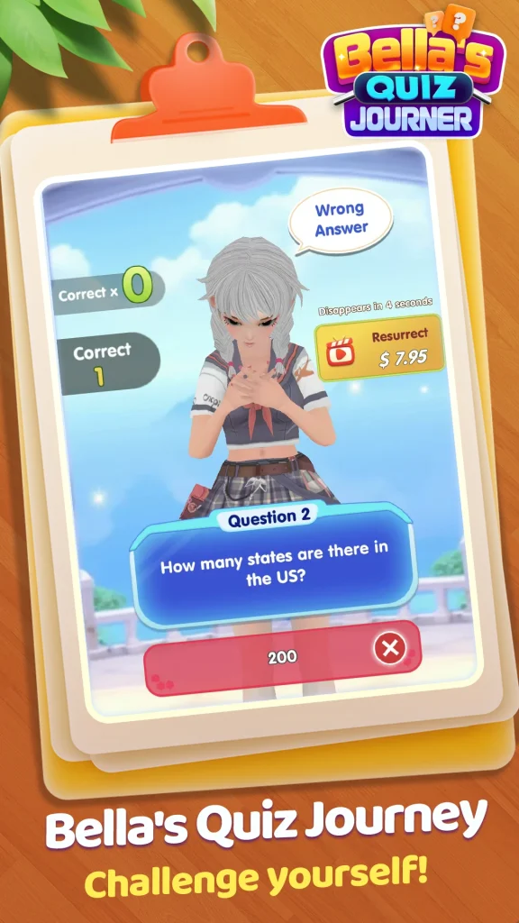 Bella's Quiz Journey paga