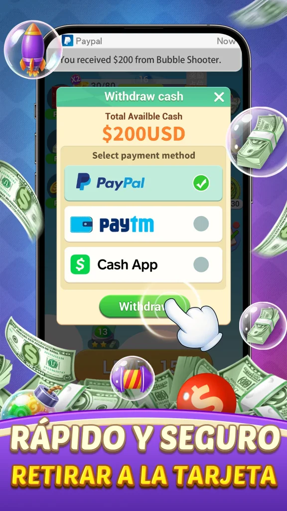 Bubble Shooter: Pop Cash Prize paga